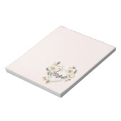 Romantic Blush Roses Feathers Heart Love Notitieblok (Linkerzijde)