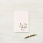 Romantic Blush Roses Feathers Heart Love Post-it® Notes (Op bureau)