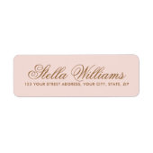 Romantic blush roze kalligrafie script address etiket (Voorkant)