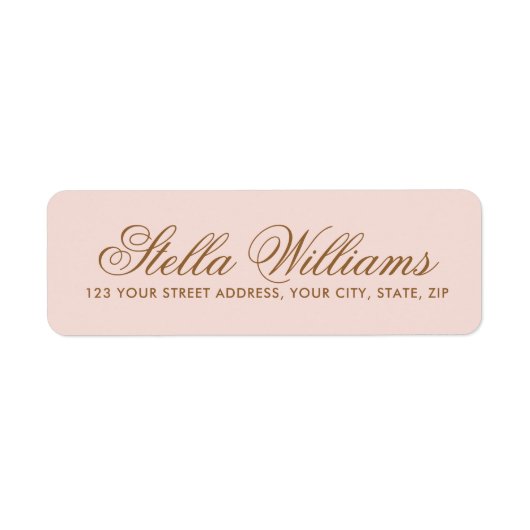 Romantic blush roze kalligrafie script address etiket (Voorkant)