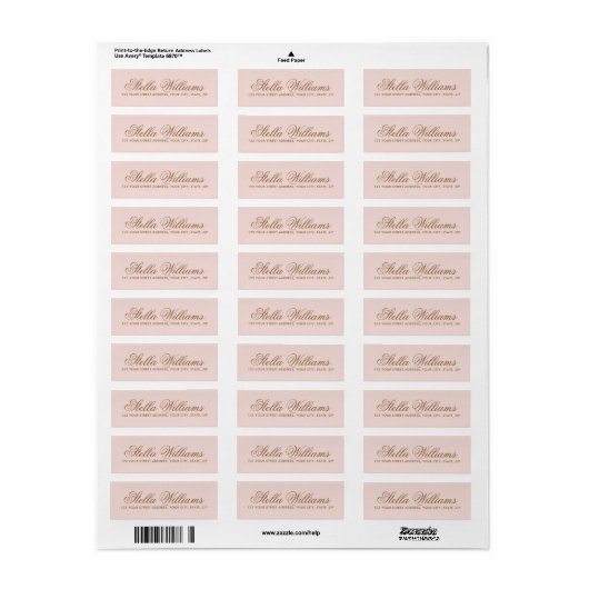 Romantic blush roze kalligrafie script address etiket (Full Sheet)