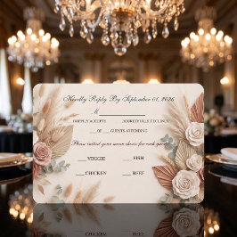 Romantic Blush Sage Wedding RSVP Kaartje