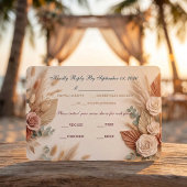 Romantic Blush Sage Wedding RSVP Kaartje