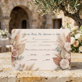 Romantic Blush Sage Wedding RSVP Kaartje