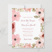Romantic Blush Soft Pink Floral Wedding Invitation (Voorkant)