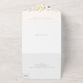 Romantic Blush Spring Wildflower Pampas Wedding All In One Uitnodiging (Buitenkant)
