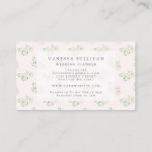 Romantic Blush Waterverf Floral Visitekaartjes (Achterkant)