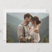 Romantic Blush with Black Florals and Photo Back Kaart (Achterkant)