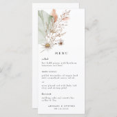 Romantic Bohemen met Pampas Grass Wedding Menu (Voorkant / Achterkant)
