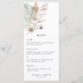 Romantic Bohemen met Pampas Grass Wedding Menu (Voorkant)