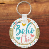 Romantic Bohemian Arrows Girly Boho Chic Sleutelhanger (Voorkant)