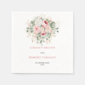 Romantic Bohemian Blush Rose Gold Wedding Napkins Servet (Voorkant)