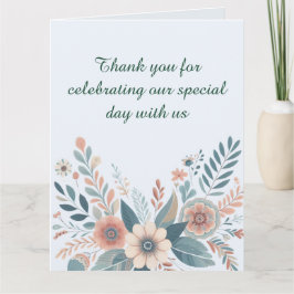 Romantic Bohemian Floral Wedding Bedankkaart