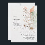Romantic Bohemian Floral Wedding Kaart<br><div class="desc">Druk uw gasten op met deze romantische,  elegante boho met Pampas twigs en floral adorned design. Pas eenvoudig belangrijke informatie over keuze aan. Ideal trouwthema voor elk seizoen. Bekijk onze overeenkomende producten</div>