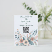 Romantic Bohemian Floral Wedding RSVP Kaartje (Staand voorkant)