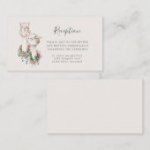Romantic Bohemian Llama Wedding Reception Informatiekaartje (Voorkant / Achterkant)
