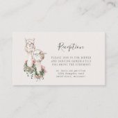 Romantic Bohemian Llama Wedding Reception Informatiekaartje (Voorkant)