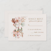 Romantic Bohemian Llama Wedding RSVP Antwoord (Voorkant / Achterkant)