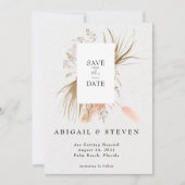 Romantic Bohemian w/Pampas Grass Foto Save The Date (Voorkant)