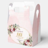 Romantic Boho Blush Gold Floral 60th Birthday  Bedankdoosjes (Geopend)