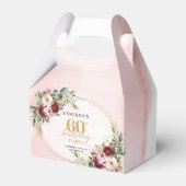 Romantic Boho Blush Gold Floral 60th Birthday  Bedankdoosjes (Voorkant Zijde)