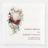 Romantic Boho Blush Gold Rose Wedding Paper Napkin Servet (Voorkant)