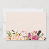 Romantic Boho Floral Feather Photo Save the Date (Achterkant)
