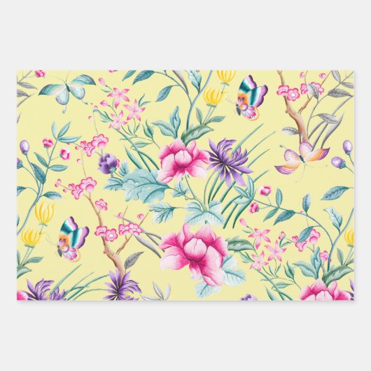 Romantic Boho Floral Print Inpakpapier Vel (Voorkant 3)