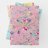 Romantic Boho Floral Print Inpakpapier Vel (In situ)