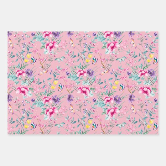 Romantic Boho Floral Print Inpakpapier Vel (Voorkant)