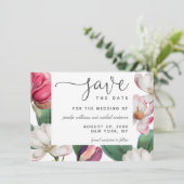 Romantic Boho Magnolia Floral Save the Date (Staand voorkant)