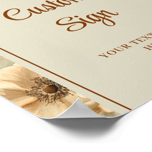 Romantic Boho Terracotta Sage Green Custom Wedding Poster (Hoek)