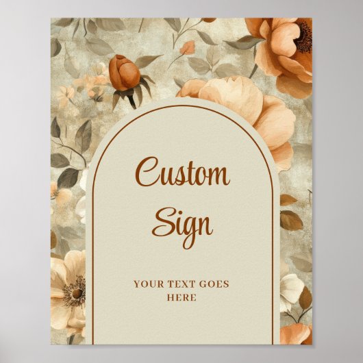 Romantic Boho Terracotta Sage Green Custom Wedding Poster (Voorkant)