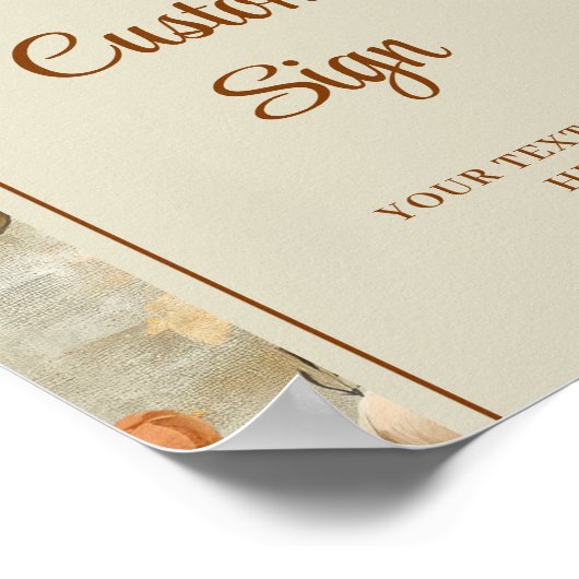 Romantic Boho Terracotta Sage Green Personalized  Poster (Hoek)