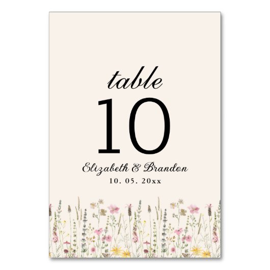 Romantic Boho Wedding with Wildflowers Kaart (Achterkant)