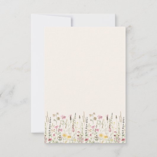 Romantic Boho Wedding with Wildflowers RSVP Kaartje (Achterkant)