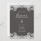 Romantic  Boho White Lace Brown Sweet 16 Kaart (Voorkant)