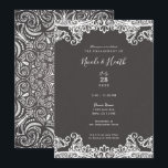 Romantic  Boho White Lace Brown Verloving Kaart<br><div class="desc">Aanpassen voor elke gebeurtenis</div>