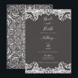 Romantic  Boho White Lace Brown Wedding Kaart<br><div class="desc">Aanpassen voor elke gebeurtenis</div>