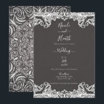 Romantic  Boho White Lace Brown Wedding Kaart<br><div class="desc">Aanpassen voor elke gebeurtenis</div>