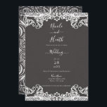 Romantic  Boho White Lace Brown Wedding Kaart<br><div class="desc">Aanpassen voor elke gebeurtenis</div>