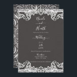 Romantic  Boho White Lace Brown Wedding Kaart<br><div class="desc">Aanpassen voor elke gebeurtenis</div>