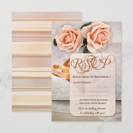 Romantic Book Lovers Wedding RSVP Kaart (Voorkant / Achterkant)