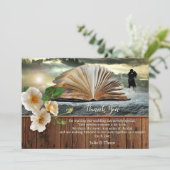 Romantic Book Lovers Wedding Thank You Card Save The Date (Staand voorkant)