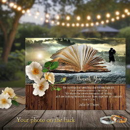 Romantic Book Lovers Wedding Thank You Card Save The Date