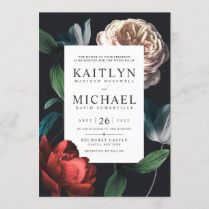 Romantic Botanic Wedding Invitation Set no.01 Kaart