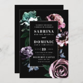Romantic Botanic Wedding Invitations Set V 02 Kaart (Voorkant / Achterkant)