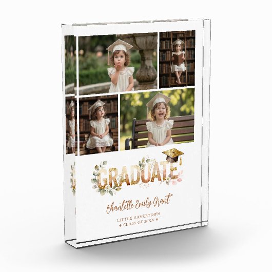 Romantic Botanical 5 Photo Graduation Keepsake Fotoblokken (Links)