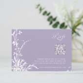 Romantic Botanical Arch Garden Lavender Wedding RSVP Kaartje (Staand voorkant)