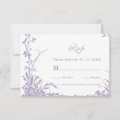 Romantic Botanical Arch Garden Lavender Wedding RSVP Kaartje (Voorkant)